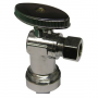 5/8 Inch OD Copper or CPVC Push Fit Inlet X 3/8 Compression Outlet, 1/4 Turn, Angle Stop, Lead Free,