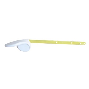 White Plastic Handle, Brass Flat Arm, Bend & Trim to Fit-Most