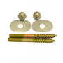 1/4 Inch x 2-1/2 Inch Brass Plated Toilet Screws With Nuts And Washers