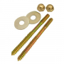 1/4 Inch x 3-1/2 Inch Brass Plated Toilet Screws With Nuts And Washers