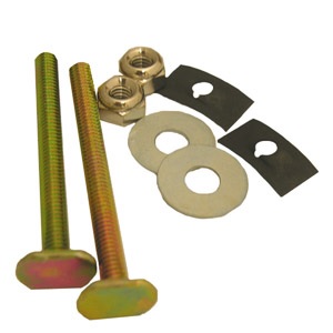 1/4 Inch X 2-1/2 Inch Solid Brass Bolts With Retainers,Washers,And Nuts, Secures Toilet Bowl To Floo