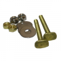 Code Approved Brass Closet Bolt Set, Includes 2 Each 1/4 Inch x 2-1/4 Inch Brass Bolts With Stainles