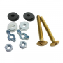 Toilet Tank To Bowl Brass Bolt Set With 5/16 Inch X 3 Inch Solid Brass Bolts,With Rubber And Metal W