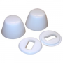 White Round Plastic Toilet Bolt Cap, Covers Unsightly Toilet Mounting Bolts,Universal
