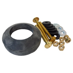 3 Bolt Tank To Bowl Kit, Includes [3] Each 5/16" x 3 Inch Brass Bolts,[1] W-210 Sponge Rubber Gasket
