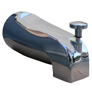 Chrome Bathtub Diverter Spout, 1/2 Inch Female Pipe Thread Inlet, Front Lift