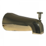 Polished Brass Bathtub Diverter Spout, 1/2 Inch Female Pipe Thread Inlet, Front Lift Style
