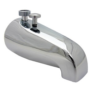 Bathtub Spout, Diverter With Outlet For Personal Shower, For Use On 1/2 Inch Or 3/4 Inch Male Iron P