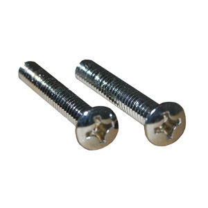 Chrome Finish Bathtub Overflow Face Plate Screw, Oval Head, 2 Pack