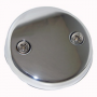 Chrome Bathtub Drain Waste & Overflow Face Plate, Two Hole, Universal Fit, Includes 2 Screws