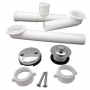 Bath Tub, Lift And Turn Waste And Overflow Assembly, 1-1/2-Inch Od Pvc White Plastic Tubular, Chrome