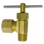 1/4 COMPRESSION X 1/8 MALE PIPE THREAD ANGLE BRASS NEEDLE VALVE