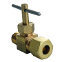 3/8 COMPRESSION X 1/4 MALE PIPE THREAD STRAIGHT BRASS NEEDLE VALVE