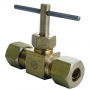 1/4 COMPRESSION X 1/4 COMPRESSION STRAIGHT BRASS NEEDLE VALVE