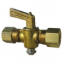 3/8 COMPRESSION X 3/8 COMPRESSION BRASS SHUTOFF COCK LEVER HANDLE