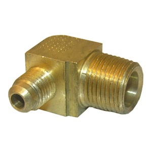 1/4 FLARE X 3/8 MALE PIPE THREAD BRASS ELL