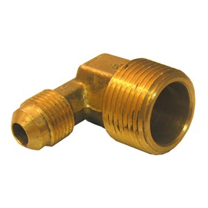3/8 FLARE X 1/2 MALE PIPE THREAD BRASS ELL