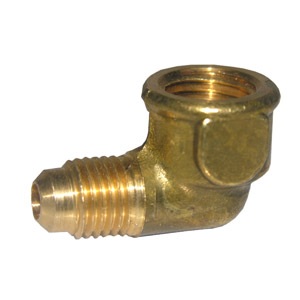 1/4 FLARE X 1/4 FEMALE PIPE THREAD BRASS ELL
