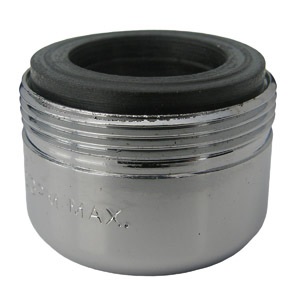 Aerator, Chrome, 2.2 GPM, Dual Thread, 55/64 Inch x 27 Female x 15/16 Inch Male  