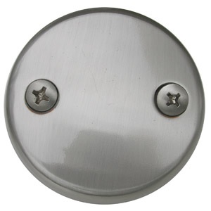 Bath Tub, 2 Hole,Overflow Plate,With Screws,Satin Nickel