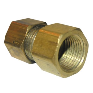 1/2 COMPRESSION X 3/8 FEMALE PIPE THREAD BRASS ADAPTER
