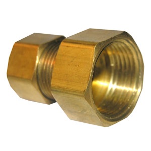 5/8 COMPRESSION X 3/4 FEMALE PIPE THREAD BRASS ADAPTER