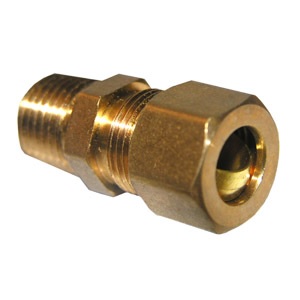 3/8 COMPRESSION X 1/4 MALE PIPE THREAD BRASS ADAPTER