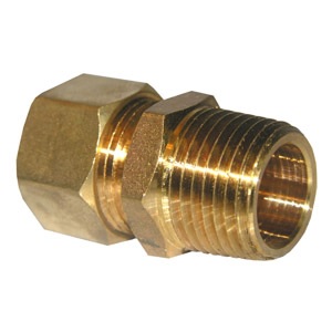 5/8 COMPRESSION X 1/2 MALE PIPE THREAD BRASS ADAPTER