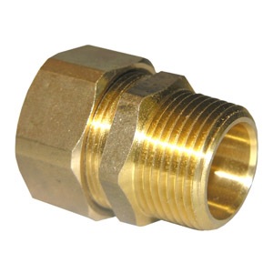 	7/8 COMPRESSION X 3/4 MALE PIPE THREAD BRASS ADAPTER