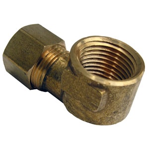 3/8 COMPRESSION X 1/2 FEMALE PIPE THREAD BRASS ELL