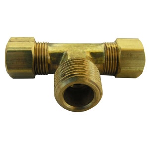 	5/8 COMPRESSION X 5/8 COMPRESSION X 1/2 MALE PIPE THREAD BRASS TEE