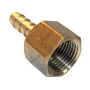 1/8 FEMALE PIPE THREAD X 3/8 BRASS HOSE BARB ADAPTER