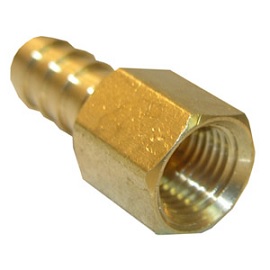 1/4 FEMALE PIPE THREAD X 1/4 BRASS HOSE BARB ADAPTER