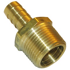 	3/4 MALE PIPE THREAD X 1/2 BRASS HOSE BARB ADAPTER