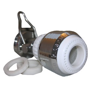 	Swivel Spray Aerator, Dual Thread, White, Dual Pattern, With Flow Adjustment