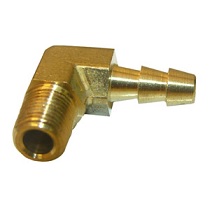 1/4 MALE PIPE THREAD X 1/4 BRASS HOSE BARB ELL