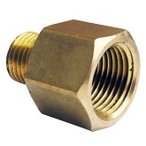 3/8 FEMALE PIPE THREAD X 1/4 MALE PIPE THREAD BRASS COUPLING