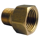 1/2 FEMALE PIPE THREAD X 3/8 MALE PIPE THREAD BRASS COUPLING