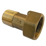 Brass Water Meter Coupling With Gasket For 3/4-Inch Meter