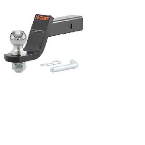 Curt 45856 Ball Mount, 8-1/4 in L, 4 in Drop, 2 in Dia Hitch Ball, Powder-Coated