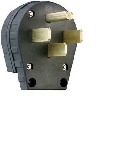 Legrand 3867CC5 Electrical Plug, 3 -Pole, 50 A, 125/250 V, NEMA: NEMA 10-30P, 10-50P, Black