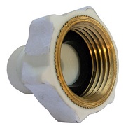 Plastic Push Fitting, 3/8-Inch OD Tubing x 3/4-Inch Female, Brass Hose Thread Adapter