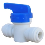 Plastic Push Fitting, 1/4-Inch Od Tubing, Straight Shut Off Valve