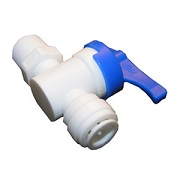 Plastic Push Fitting, 1/4-Inch Od Tubing X 1/4-Inch Male Pipe Thread, Straight Shut Off Valve