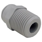 Plastic Push In Fitting, 3/8-Inch Od Tube X 1/2-Inch Male Pipe Thread Adapter