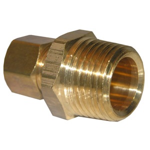 5/8 COMPRESSION X 3/8 MALE PIPE THREAD BRASS ADAPTER