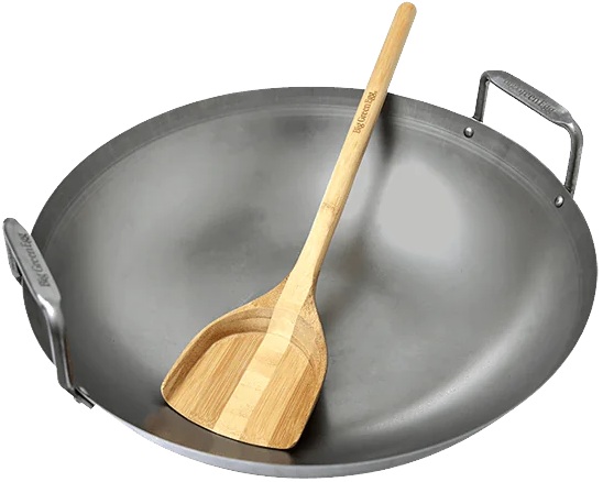 Big Green Egg Carbon Steel Grill Wok w/ Bamboo Spatula  