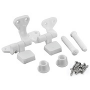 Replacement Toilet Seat Hinge, Durable White Plastic With Rustproof Bolts And Nuts. Fits Most Seats