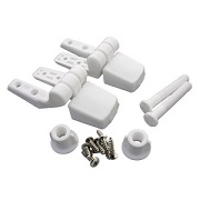 Replacement Toilet Seat Hinge, Durable White Plastic With Rustproof Bolts And Nuts. Fits Bemis Seats
