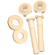 Toilet Seat Hinge Bolts Plastic 3/8 Inch X 2- 1/4 Inch Bolts With Nuts And Washers ,[2] Each
